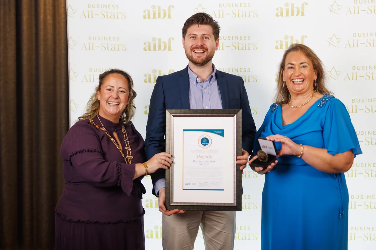 Brian Murphy receiving Business All-Star Accreditation from All-Ireland Business Foundation
